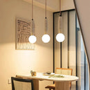 Axyaa Retro Stone LED Chandelier with Glass Lampshade for Bedroom Decor
