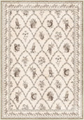 Axyaa Retro Pastoral Style Living Room Carpet Cream Animal Print Rug