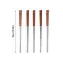 Axyaa Stainless Steel Non Slip Chopsticks - Portable & Cute Sushi Stick