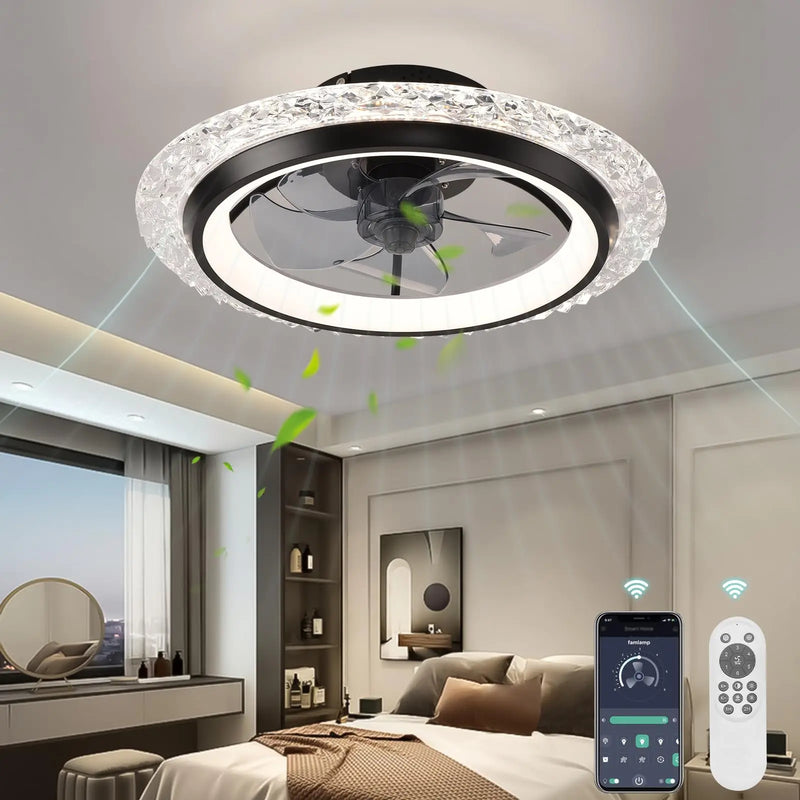 Axyaa Ceiling Fan with Remote Control, 6 Wind Speeds & Modern Design