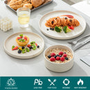 Axyaa VANCASSO VENUS Stoneware Tableware Set for 4/8/12, Cream White, Dinner/Dessert Plate/Bowl