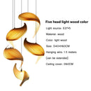 Axyaa Wing Maple Pendant Lamp Handmade Pleated Wooden Hanging Light Japanese Style