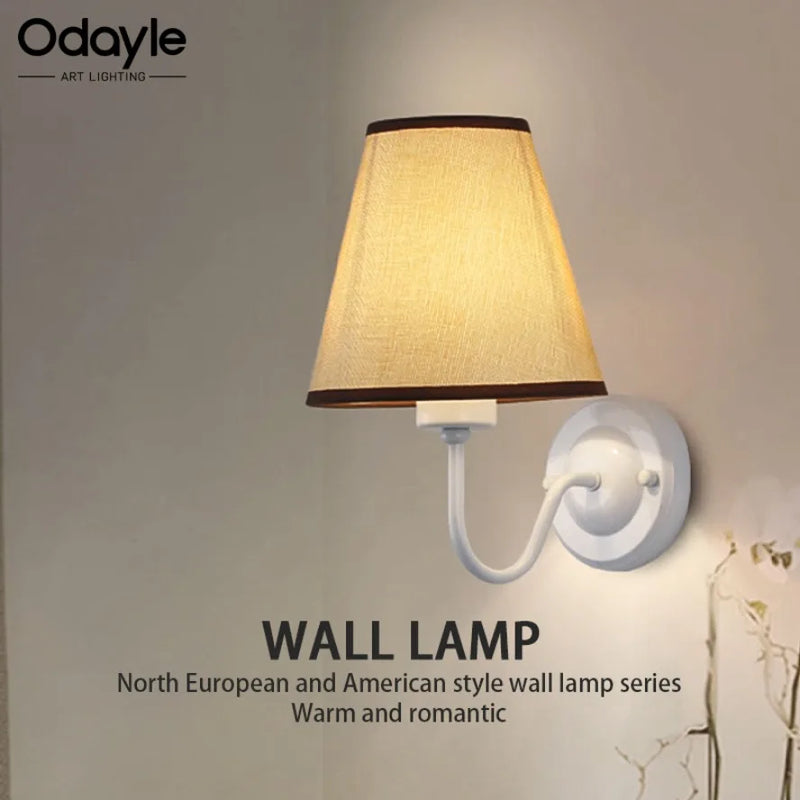 Axyaa Retro Fabric Wall Lamp for Home Decor & LED Lighting