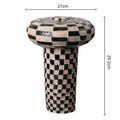 Axyaa Geometric Check Ceramic Vase, Rough Pottery Handicraft, Home Decoration Accessories