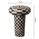 Axyaa Geometric Check Ceramic Vase, Rough Pottery Handicraft, Home Decoration Accessories