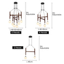 Axyaa Retro Solid Wood Chandeliers with Glass Ball Pendant Lamps for Home Decor