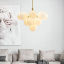 Axyaa Pure Copper Glass Chandelier LED Pendant Lamp for Modern Light Luxury Décor