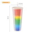 Axyaa 710ML Studded Double Wall Durian Tumbler with Lid and Straw