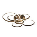 Axyaa Modern LED Chandelier: Dimmable, App Control, Circle Rings, Living Room/Bedroom, Black/White