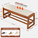 Axyaa Shoe Bench with Leather Cushion: Waterproof, 550LBS Capacity Shoe Rack