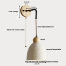 Axyaa Wood Socket Wall Lights Pull Chain Switch Adjustable Nordic Modern Lampara