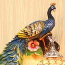 Axyaa Resin Art Peacock Wall Lamp: Retro Aesthetic European Style for Bedrooms and Corridors