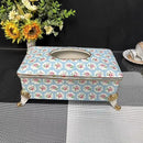 Axyaa Ceramic Flower Tissue Box, Coffee Table Decor, Elegant High-End Storage Solution