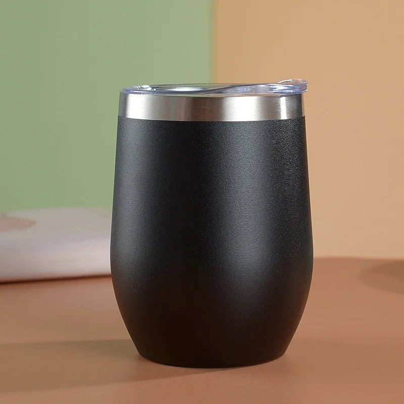 Axyaa Stainless Steel Thermos Bottle, 12oz Eggshell Cup for Travel, Office, School