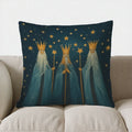 Starry Night Nativity Scene Cushion Cover by Axyaa: Perfect for Sofa, Bedroom, Car