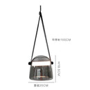 Axyaa Smoky Glass Pendant Lights with Modern LED and Leather Strap