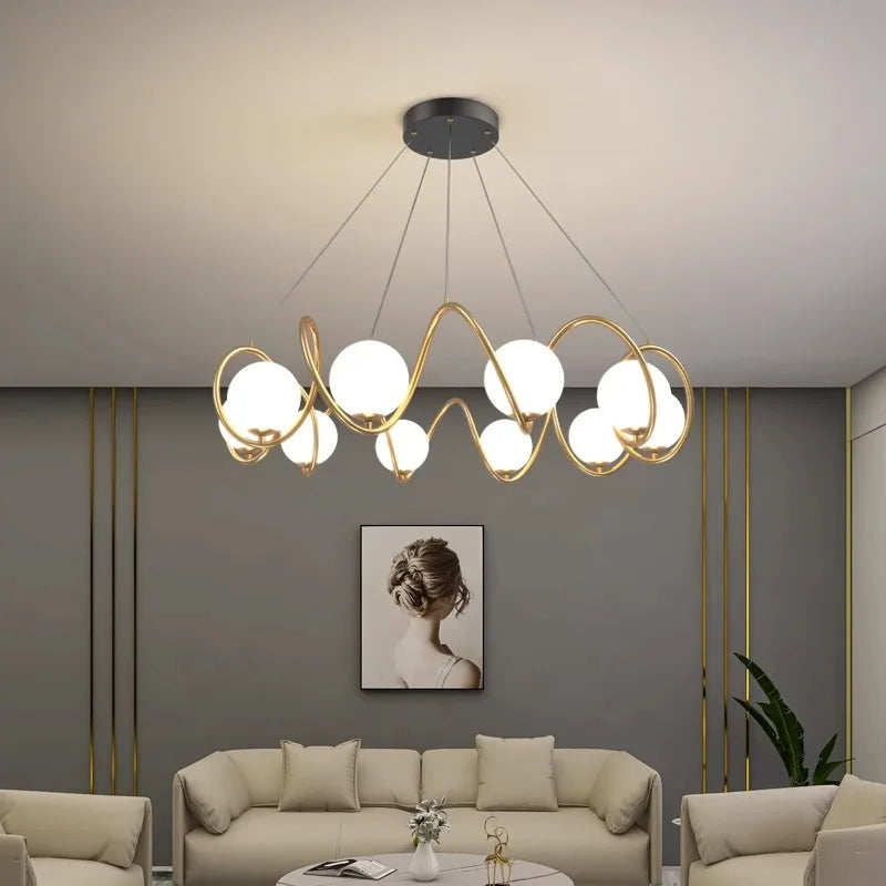 Axyaa Modern LED Pendant Chandelier for Dining Room Lighting