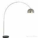 Axyaa Nordic Marble Arc Floor Lamp Silver Wood Finish