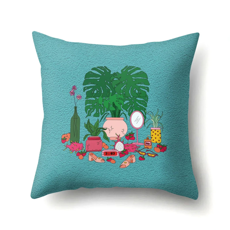 Axyaa Cartoon Abstract Scene Cushion Cover 45x45cm