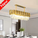 Axyaa Gold Luxury Villa Crystal Chandelier Pendant Lights for Dining Room & Kitchen Island