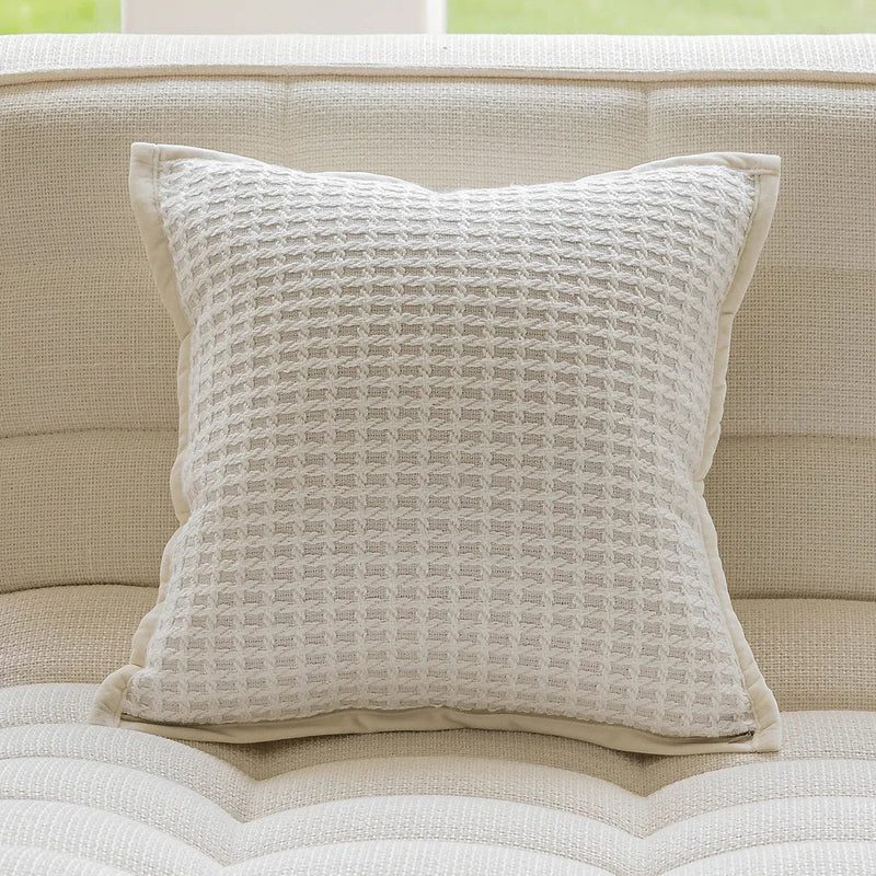 Axyaa Chenille Floral Leopard Pillow Cover 45x45cm Beige Plaid Gold Jungle Pattern