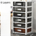 Axyaa 3-6 Tier Storage Cabinet, Large Capacity Organizer, Transparent Black for Living Room