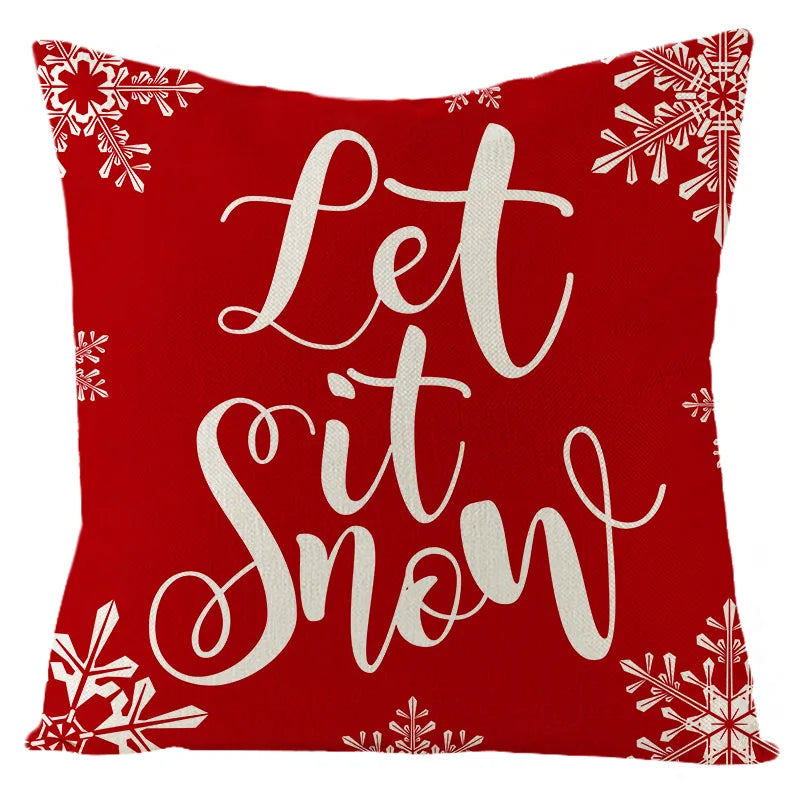 Axyaa Christmas Red Pillowcase Holiday Home Decor Cushion Cover