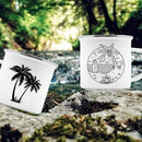 Axyaa Coconut Tree Enamel Camping Mug - Creative Drinkware for Outdoor Adventures