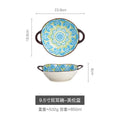 Axyaa Japanese Ceramic Binaural Soup Bowl Large Salad Bowl Ramen Noodles Dish