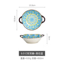 Axyaa Japanese Ceramic Binaural Soup Bowl Large Salad Bowl Ramen Noodles Dish