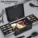 Axyaa Barber Briefcase with Sliding Tray for Clippers & Scissors: Professional Hair Tools Case