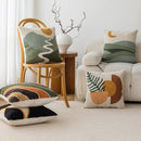 Axyaa Sunset Mountain Moon Plant Abstract Tufted Pillow Cover Cozy Decor Geometric Art