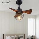 Axyaa Retro Ceiling Fan Chandelier with Remote Control Light for Kids Bedroom