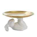 Axyaa White Rabbit Ceramic Dinner Plate - Cute Animal Fruit Snack Dish