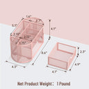 Axyaa Mesh Desk Organizer with 9 Compartments and Drawers, Pencil Holder for Office