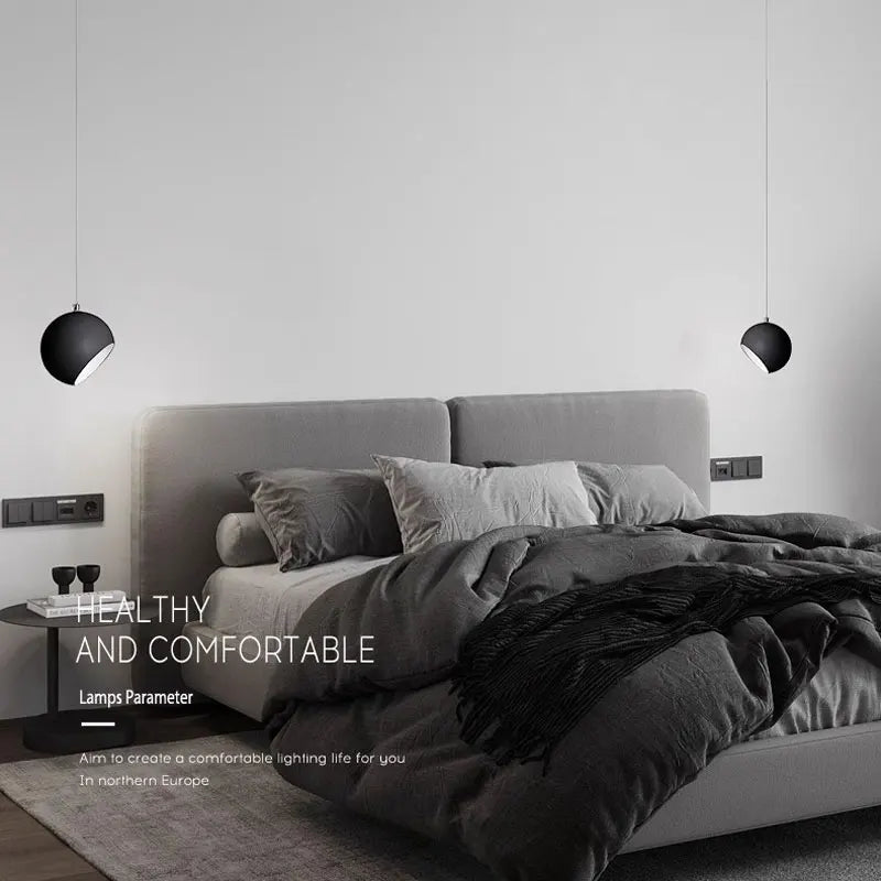 Axyaa Nordic LED Pendant Light: Modern Design Chandeliers for Bedroom, Living Room & Dining Area