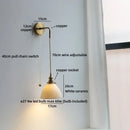 Axyaa Nordic Brass LED Wall Lamp Clear Glass Shade Bathroom Mirror Light