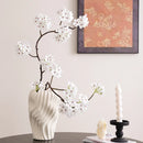 Axyaa Irregular Wavy Patterns Ceramic Vase White Pot Home Decoration