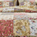 Axyaa Blooming Prairie 100% Cotton Patchwork Reversible Quilt Set - 3-Piece Full/Queen