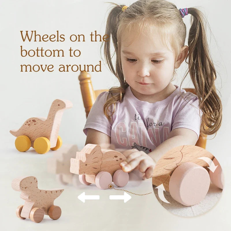 Axya Dinosaur Wooden Building Blocks Car Educational Toys