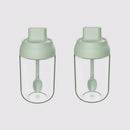 Axyaa Glass Seasoning Set with Lid Spoon - 250ML Oil Bottle, Pepper Jar, Salt Shaker