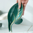 Axyaa Ceramic Soap Dish and Drain Kitchen Bathroom Shelf Storage Box