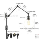 Axyaa Industrial Clear Glass LED Wall Lamp Pull Chain Switch Vintage Style
