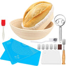 Axyaa Bread Banneton Proofing Basket Set: Oval & Round Sourdough Baskets for Baking Fermentation