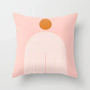 Axyaa Minimal Line Abstract Sun Pattern Plush Pillow Case
