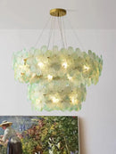 Axyaa Art Deco Glass LED Chandelier - Modern Ceiling Pendant Light for Home Decor