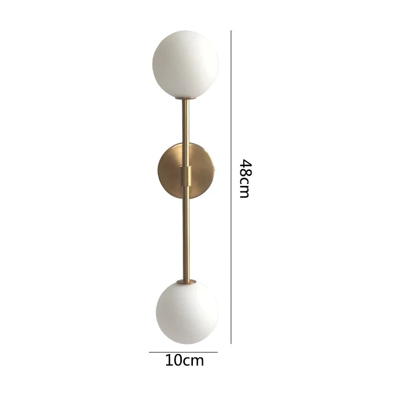 Axya Golden Round Ball Wall Sconce with Double G4 Bulbs