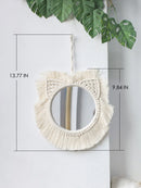 Nordic Boho Macrame Round Wall Mirror by Axyaa - Home Decor Crafts