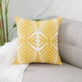 Axyaa Yellow Geometric Floral Embroidered Cushion Cover - 45x45cm