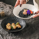 Axyaa Stone Pattern Ceramic Salad Plate for Molecular Cuisine and Fine Dining
